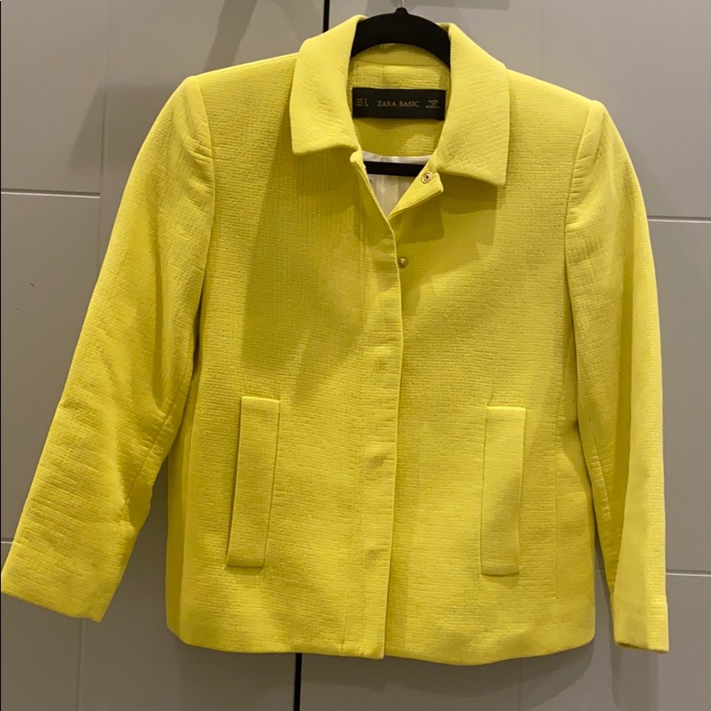 Bright yellow Zara Basic jacket size S
